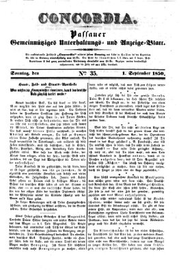 Concordia (Donau-Zeitung) Sonntag 1. September 1850