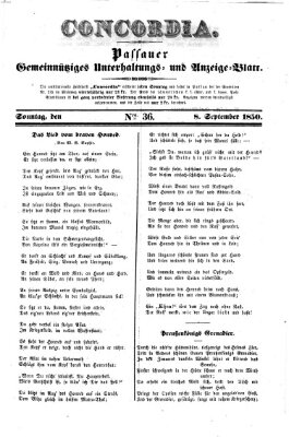 Concordia (Donau-Zeitung) Sonntag 8. September 1850