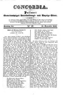 Concordia (Donau-Zeitung) Sonntag 15. September 1850