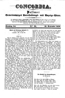 Concordia (Donau-Zeitung) Sonntag 22. September 1850