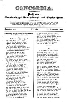 Concordia (Donau-Zeitung) Sonntag 17. November 1850