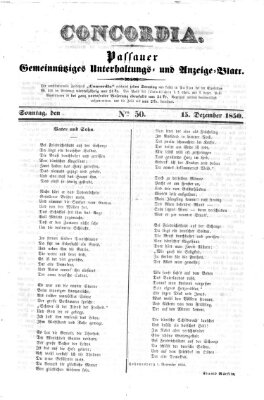 Concordia (Donau-Zeitung) Sonntag 15. Dezember 1850