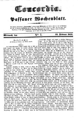 Concordia (Donau-Zeitung) Mittwoch 12. Februar 1851