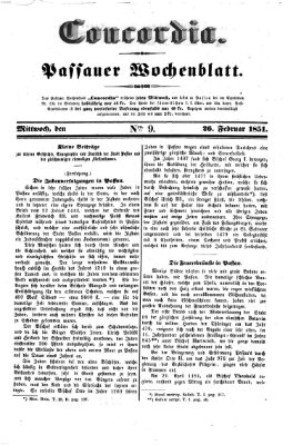 Concordia (Donau-Zeitung) Mittwoch 26. Februar 1851