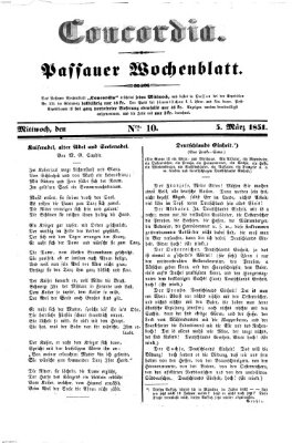 Concordia (Donau-Zeitung) Mittwoch 5. März 1851