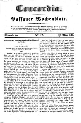 Concordia (Donau-Zeitung) Mittwoch 19. März 1851