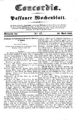 Concordia (Donau-Zeitung) Mittwoch 23. April 1851