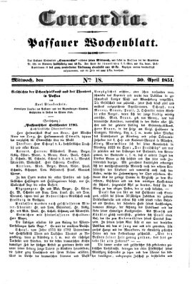 Concordia (Donau-Zeitung) Mittwoch 30. April 1851