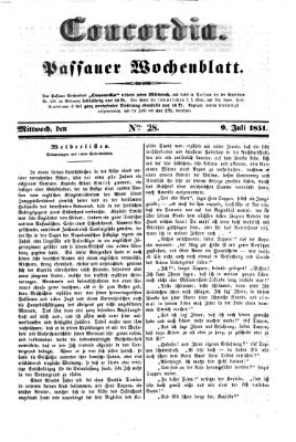 Concordia (Donau-Zeitung) Mittwoch 9. Juli 1851