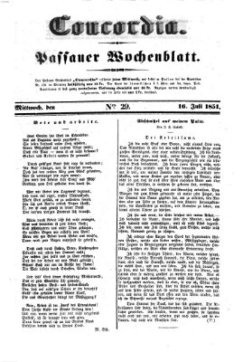 Concordia (Donau-Zeitung) Mittwoch 16. Juli 1851