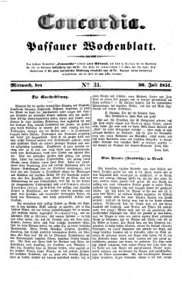 Concordia (Donau-Zeitung) Mittwoch 30. Juli 1851