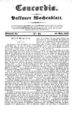 Concordia (Donau-Zeitung) Mittwoch 10. März 1852