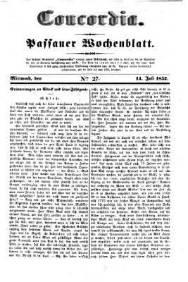 Concordia (Donau-Zeitung) Mittwoch 14. Juli 1852