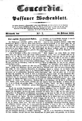 Concordia (Donau-Zeitung) Mittwoch 16. Februar 1853