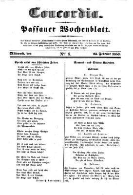 Concordia (Donau-Zeitung) Mittwoch 23. Februar 1853