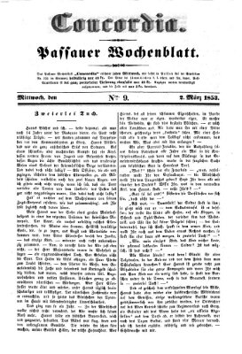 Concordia (Donau-Zeitung) Mittwoch 2. März 1853