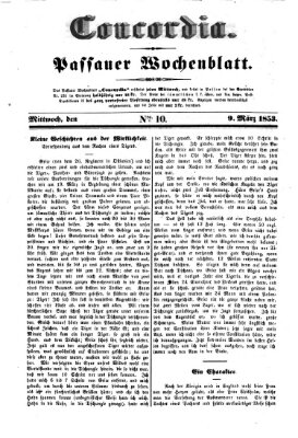 Concordia (Donau-Zeitung) Mittwoch 9. März 1853