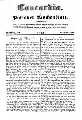 Concordia (Donau-Zeitung) Mittwoch 23. März 1853