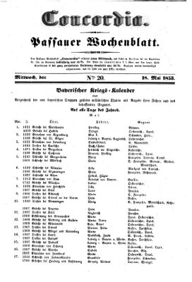 Concordia (Donau-Zeitung) Mittwoch 18. Mai 1853