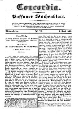 Concordia (Donau-Zeitung) Mittwoch 1. Juni 1853