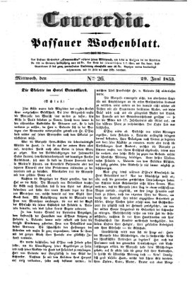 Concordia (Donau-Zeitung) Mittwoch 29. Juni 1853