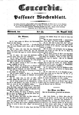 Concordia (Donau-Zeitung) Mittwoch 31. August 1853