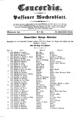 Concordia (Donau-Zeitung) Mittwoch 14. September 1853