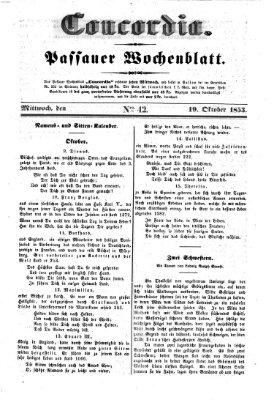 Concordia (Donau-Zeitung) Mittwoch 19. Oktober 1853