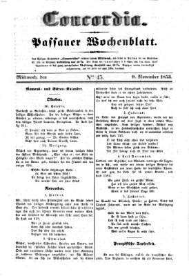 Concordia (Donau-Zeitung) Mittwoch 9. November 1853