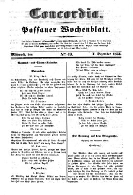 Concordia (Donau-Zeitung) Mittwoch 7. Dezember 1853