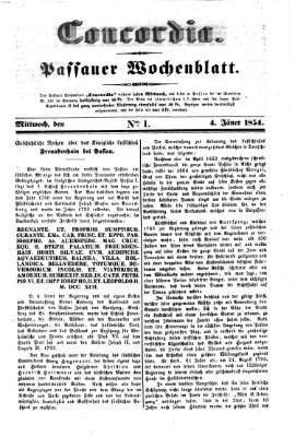 Concordia (Donau-Zeitung) Mittwoch 4. Januar 1854