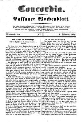 Concordia (Donau-Zeitung) Mittwoch 1. Februar 1854