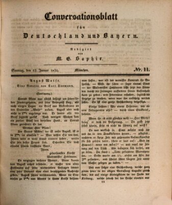 Münchener Conversations-Blatt (Bayer'scher Beobachter) Sonntag 12. Januar 1834