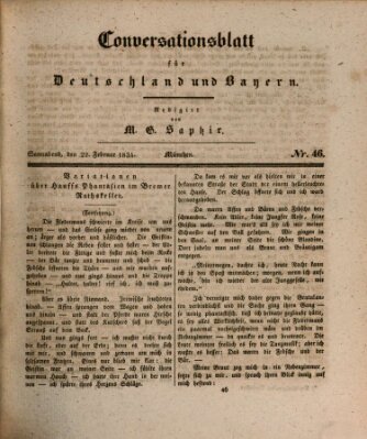 Münchener Conversations-Blatt (Bayer'scher Beobachter) Samstag 22. Februar 1834