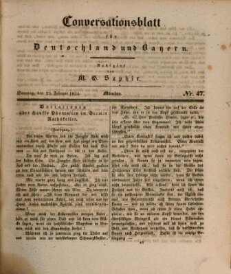 Münchener Conversations-Blatt (Bayer'scher Beobachter) Sonntag 23. Februar 1834