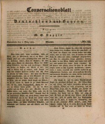 Münchener Conversations-Blatt (Bayer'scher Beobachter) Samstag 1. März 1834