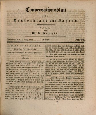 Münchener Conversations-Blatt (Bayer'scher Beobachter) Samstag 15. März 1834