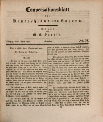 Münchener Conversations-Blatt (Bayer'scher Beobachter) Dienstag 1. April 1834
