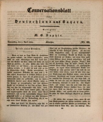 Münchener Conversations-Blatt (Bayer'scher Beobachter) Donnerstag 3. April 1834