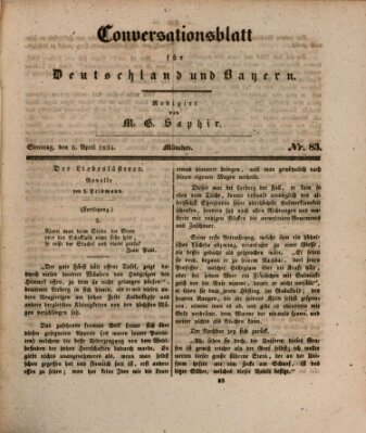 Münchener Conversations-Blatt (Bayer'scher Beobachter) Sonntag 6. April 1834