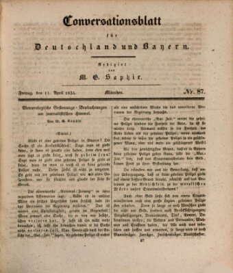 Münchener Conversations-Blatt (Bayer'scher Beobachter) Freitag 11. April 1834