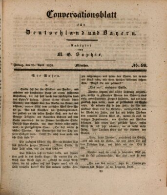 Münchener Conversations-Blatt (Bayer'scher Beobachter) Freitag 25. April 1834