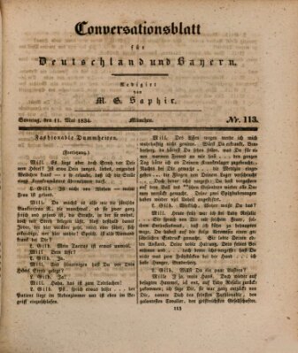 Münchener Conversations-Blatt (Bayer'scher Beobachter) Sonntag 11. Mai 1834