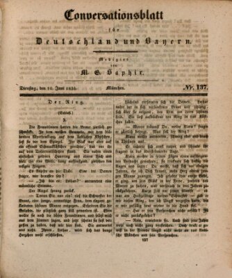 Münchener Conversations-Blatt (Bayer'scher Beobachter) Dienstag 10. Juni 1834