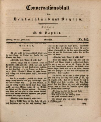 Münchener Conversations-Blatt (Bayer'scher Beobachter) Freitag 13. Juni 1834