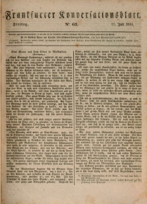 Frankfurter Konversationsblatt (Frankfurter Ober-Post-Amts-Zeitung) Freitag 11. Juli 1834