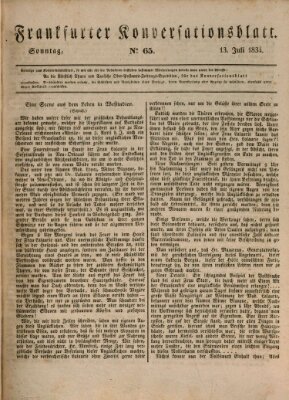 Frankfurter Konversationsblatt (Frankfurter Ober-Post-Amts-Zeitung) Sonntag 13. Juli 1834