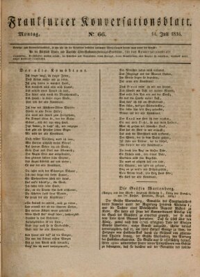 Frankfurter Konversationsblatt (Frankfurter Ober-Post-Amts-Zeitung) Montag 14. Juli 1834