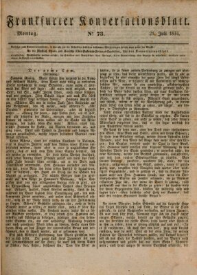 Frankfurter Konversationsblatt (Frankfurter Ober-Post-Amts-Zeitung) Montag 21. Juli 1834