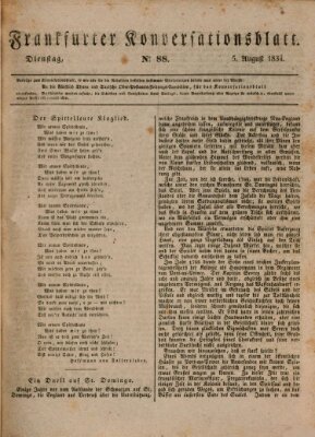 Frankfurter Konversationsblatt (Frankfurter Ober-Post-Amts-Zeitung) Dienstag 5. August 1834